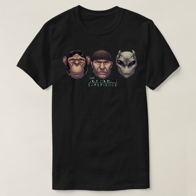Joe Rogan experience featuring the monkey and alie T-Shirt (Design Front)
