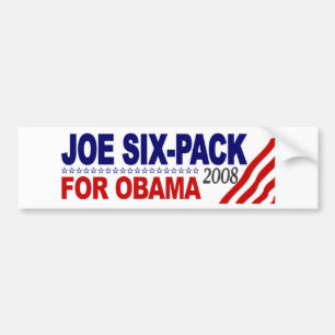 Joe Six-Pack for Obama 2008 Bumper Sticker