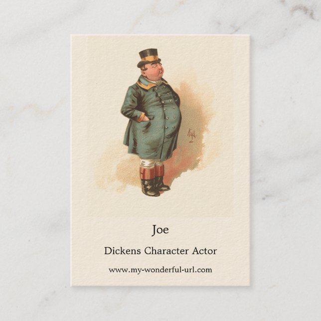 Joe (The Fat Boy) Kyd, Dickens The Pickwick Papers Business Card (Front)