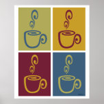 Joe Time Coffee Pop Art Muted Print<br><div class="desc">For coffee and cafe lovers,  this would be a great wall piece for any room of your home. Featuring original art by David Magliocco/DMCreative.</div>