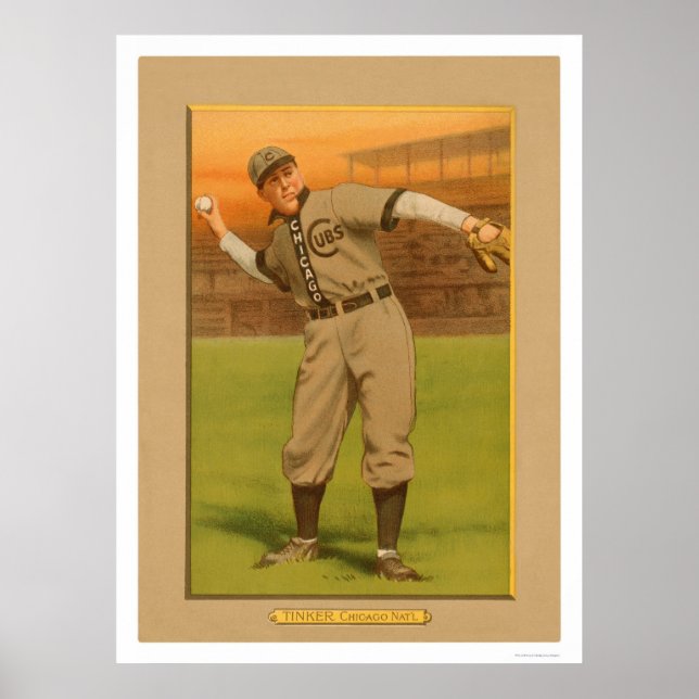 Joe Tinker Cubs Baseball 1911 Poster (Front)