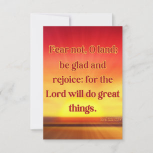 Joel 2:21 KJV Bible Verse Christian Scripture Pic Card