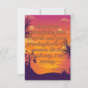 Joel 3:10 KJV Bible Verse Christian Scripture Pic Card