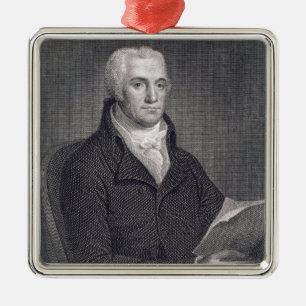 Joel Barlow (1754-1812), engraved by Asher Brown D Metal Tree Decoration