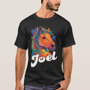 JOEL Cute Boy Name with beautiful Horse T-Shirt