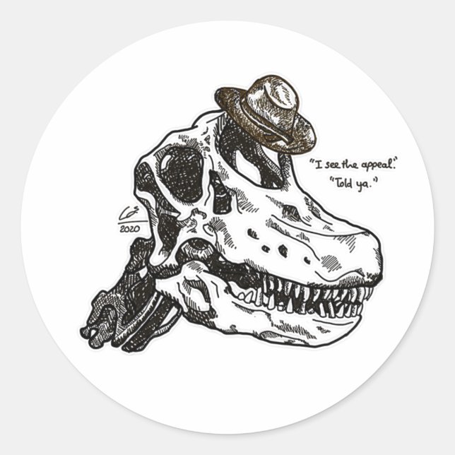 JOEL DINOSAUR | THE LAST OF US PART 2 CLASSIC ROUND STICKER (Front)