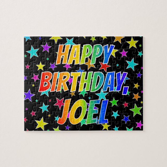 "JOEL" First Name, Fun "HAPPY BIRTHDAY" Jigsaw Puzzle (Horizontal)