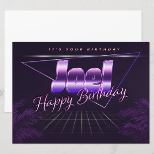 Joel Name First name lila retro card Birthday