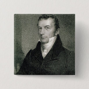 Joel Roberts Poinsett (engraving) 15 Cm Square Badge