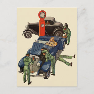 Joe's Full Service Gas Station, Vintage Business Postcard