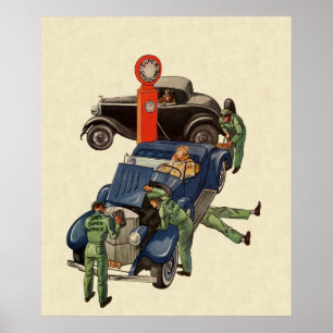Joe's Full Service Gas Station, Vintage Business Poster
