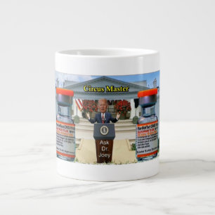 Joey at the helm dispensing Covid. info.  Large Coffee Mug