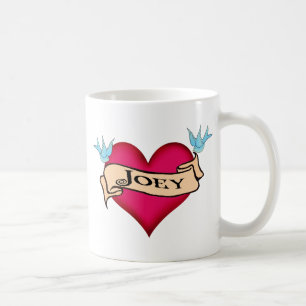 Joey - Custom Heart Tattoo T-shirts & Gifts Coffee Mug