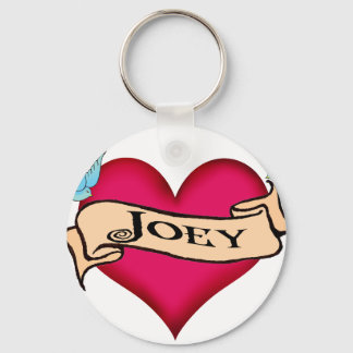Joey - Custom Heart Tattoo T-shirts & Gifts Key Ring