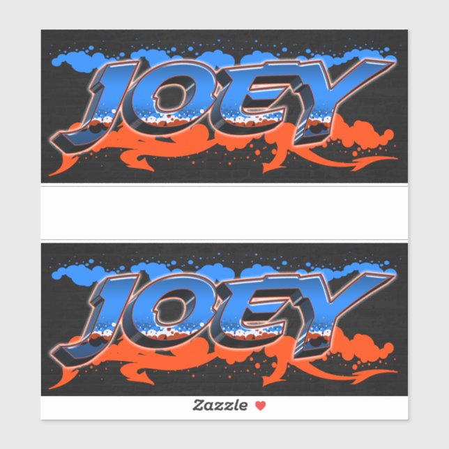 Joey First Name Graffiti Sticker (Sheet)