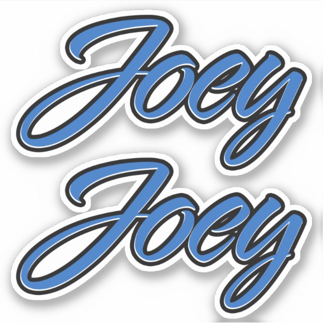 Joey Name Blue Stickers Sticker Set (Front)