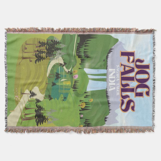 Jog Falls,Jog Falls,Sagara taluk of Karnataka Throw Blanket (Front)