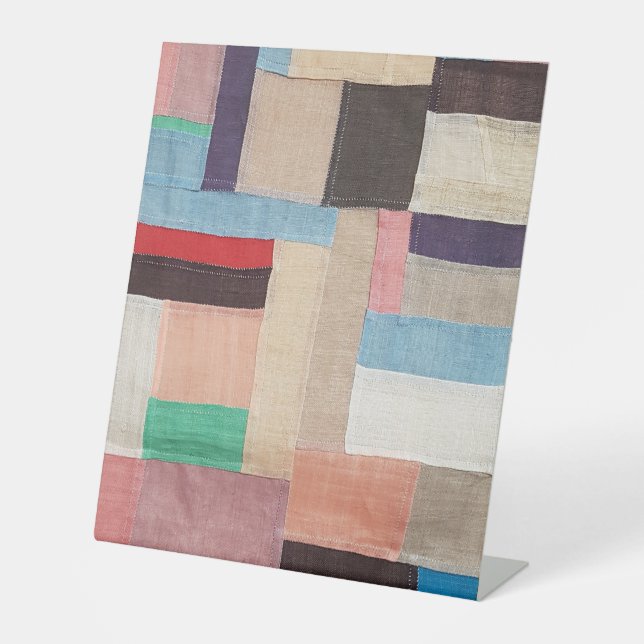 Jogakbo, Hand sewing item made  Pedestal Sign (Front)