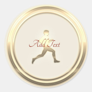 Jogger Athletics Marathon Runner Hiker Classic Round Sticker