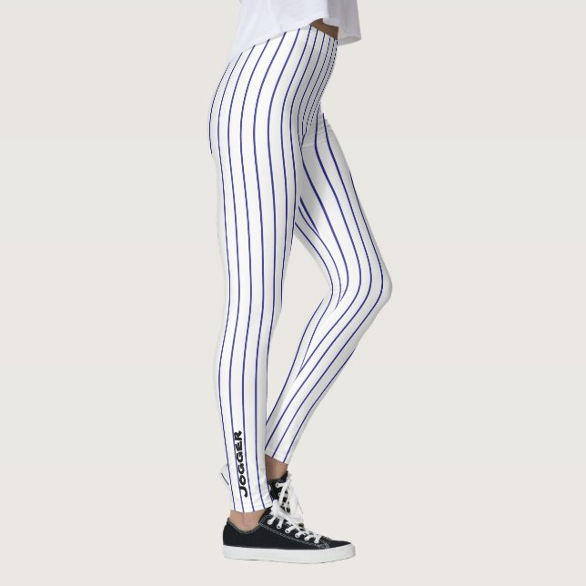 Jogger Leggings - Black pinstripe (Right)