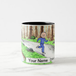 Jogger - Male Cartoon by PrintedPerfection.com  Two-Tone Coffee Mug
