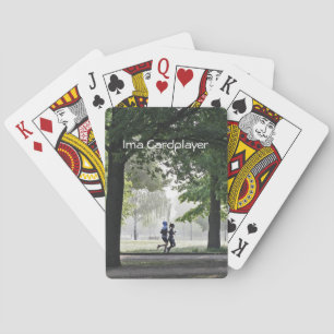 Jogging and Running Sport, Wooded Park Personalise Playing Cards