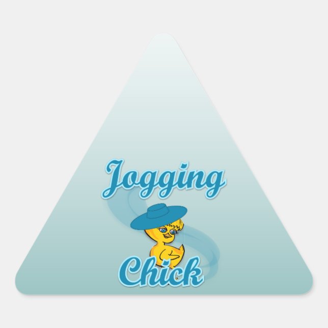 Jogging  Chick #3 Triangle Sticker (Front)