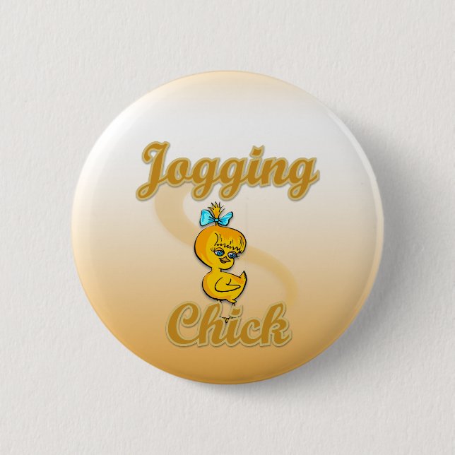 Jogging Chick 6 Cm Round Badge (Front)