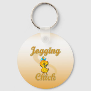 Jogging Chick Key Ring