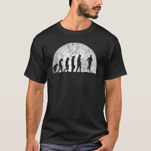 Jogging Evolution  Evolution Of Man Sports Runners T-Shirt (Front)