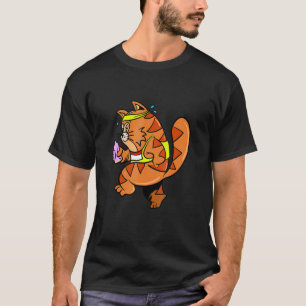 Jogging Exhausted Cat Marathon Runner Cardio Train T-Shirt