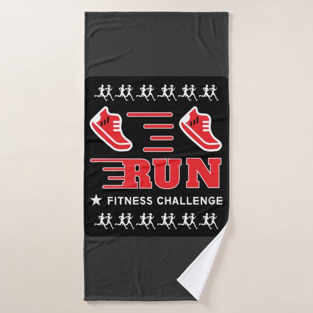 Jogging Get Fit Motivational Support Mug Throw Pil Bath Towel (Bath Towel)