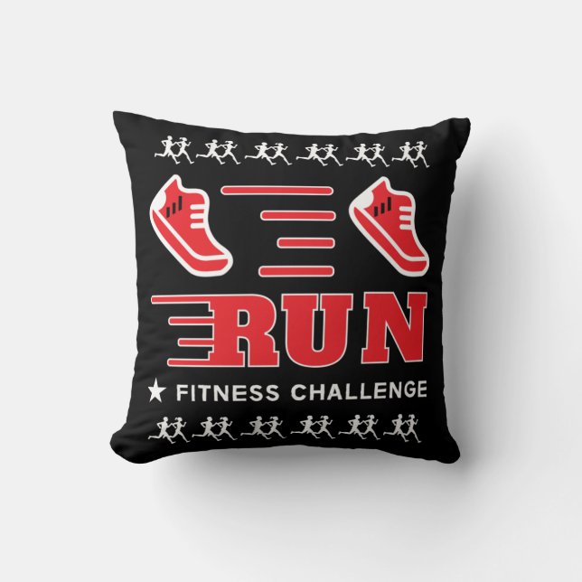 Jogging Get Fit Motivational Support Mug Throw Pil Cushion (Front)