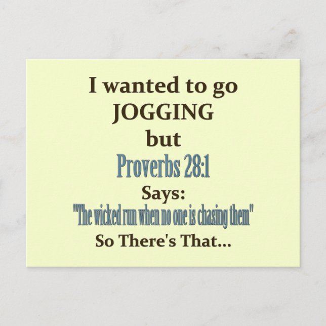 Jogging Humour Postcard (Front)