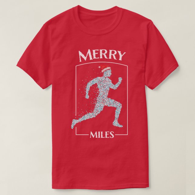 Jogging Jogger Running Santa Hat Christmas Season  T-Shirt (Design Front)