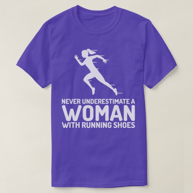 Jogging Jogger Running Shoes Woman Run Marathon T-Shirt (Design Front)