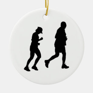 Jogging Silhouette Ceramic Tree Decoration