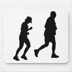 Jogging Silhouette Mouse Mat