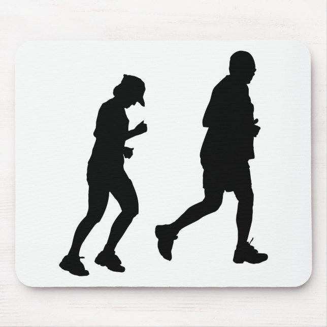 Jogging Silhouette Mouse Mat (Front)