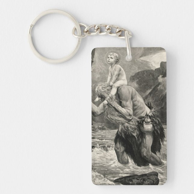 Joh Mogk Christ Saint Christopher Child River Key Ring (Front)