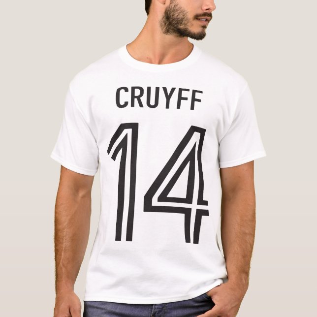 Johan Cruyff 14 Mens Retro Holland Football Player T-Shirt (Front)