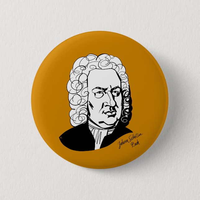 Johann Sebastian Bach 6 Cm Round Badge (Front)