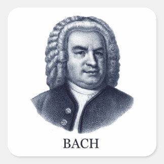 Johann Sebastian Bach, blue Square Sticker