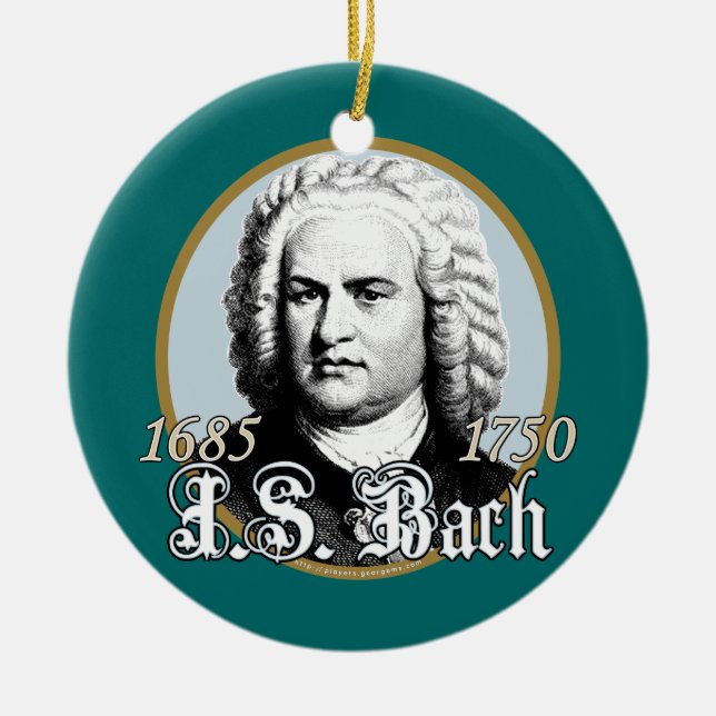 Johann Sebastian Bach Ceramic Tree Decoration (Front)