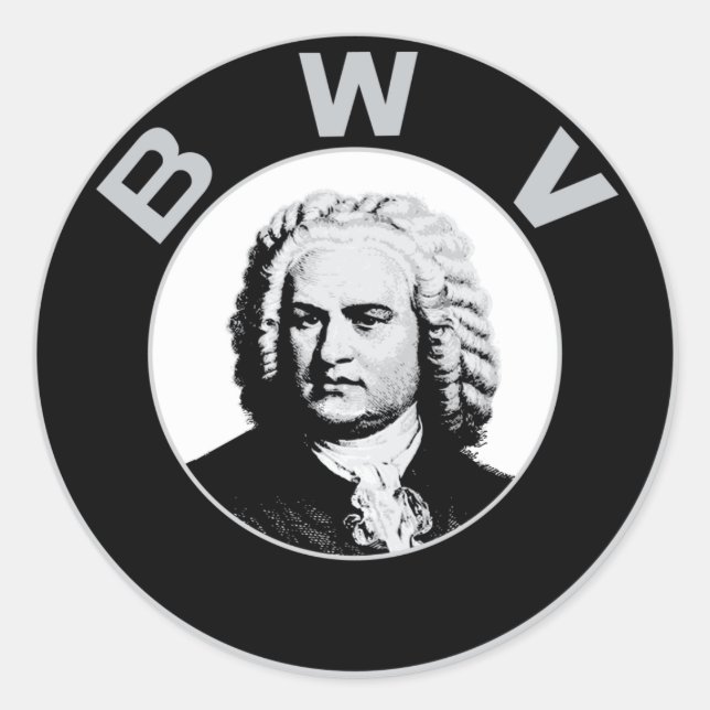 Johann Sebastian Bach Classic Round Sticker (Front)