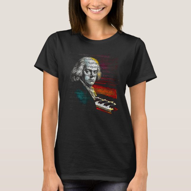 Johann Sebastian Bach Music Pianist T-Shirt (Front)