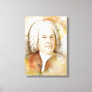 Johann Sebastian Bach on Canvas - Watercolor-Style Print