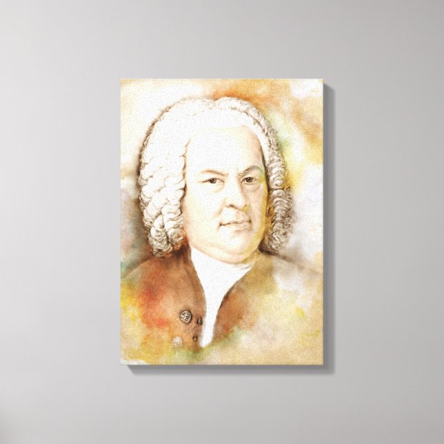 Johann Sebastian Bach on Canvas - Watercolor-Style Print (Front)