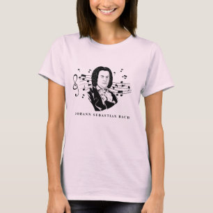 Johann Sebastian Bach Portrait and Bust with Notes T-Shirt