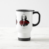 Johann Sebastian Bach portrait and red letters